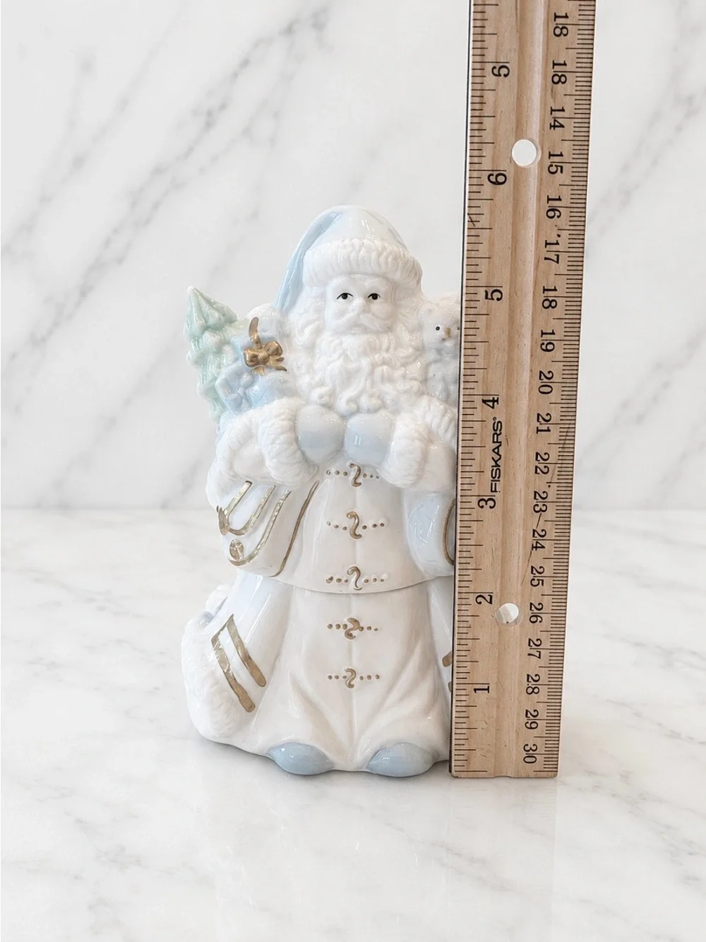 Ceramic Holiday Santa Claus Jewelry Box